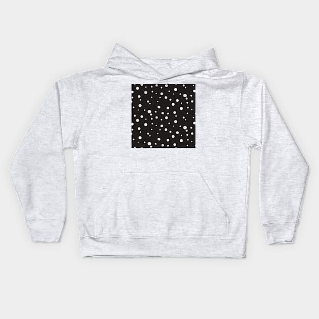 Monochrome Circles Pattern Kids Hoodie by Patternos